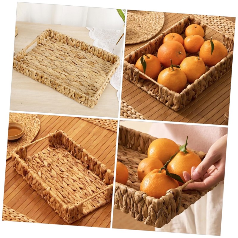 KOMBIUDA 1Set Woven Storage Baskets Decorative Straw Baskets for Organizing