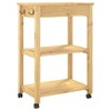 TREATLIFE HOME Maximize Kitchen Storage with Wooden Trolley, Solid Pine