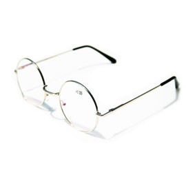 V.W.E. Unisex Round Metal Reading Glasses With Anti Reflective Coating and Spring Hinges (Silver, 1.75)