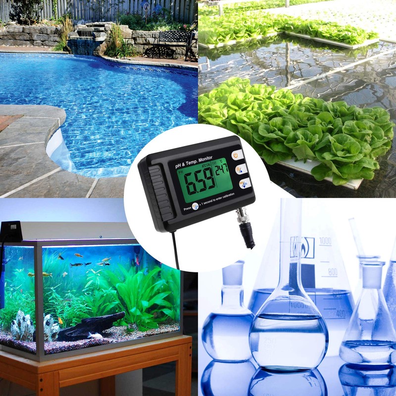 2 in 1 Temperature pH Monitor Meter Tester Sensor test