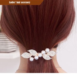 Riggle Barrette, Clip, Hair Ornament, Glitter, Cute, Faux Pearl, Blue