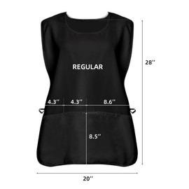 Argstar Unisex Waterproof Cobbler Apron with 3 Pockets for Women/Men, Black