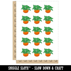 Potted Plant Pothos Devils Ivy Temporary Tattoo Water Resistant Fake Body Art Set Collection - 15 2" Tattoos (1 Sheet)