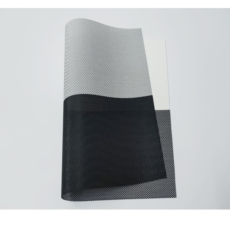 Heat Resistant Placemats Set of 4, Black with White Non-Slip
