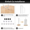 TONLEA White Wooden Paper Towel Holder with Fixation, Paper Towel