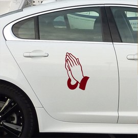 NBFU Praying Hands Christian Jesus (Burgundy) (Set Of 2) Premium Waterproof Vinyl Decal Stickers For Laptop Phone Accessory Helmet Car Window Bumper Mug Tuber Cup Door Wall Decoration