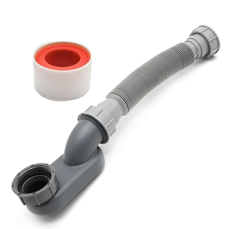 1-1/2 Inch Freestanding Bathtub Shower Drain Pipe, P-joint Low Profile