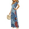 DB MOON Women's Casual Maxi Dresses Short Sleeve Empire Waist