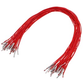 ONLYKXY 30pcs Elastic Cords with Metal Ends Long Soft Stretch Band Mask Lanyard Loop Craft Round Rope Thread String Extender Strap for Mask Making Book Binding Hanging DIY Party Hat Menus (Red)