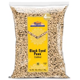 Rani Black Eyed Peas, Dried Cowpeas (Lobhia) 64oz (4lbs) 1.81kg Bulk