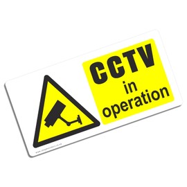 1 x Sticker CCTV in Operation Sign Warning Security Label Camera System Safety Home Business Office Door 101x50mm FC4