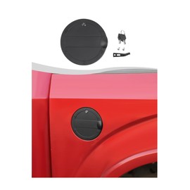 Hoolcar for Ford F-150 Locking Gas Cap Cover Fuel Gas Filler Tank Door Cap Cover Compatible with Ford F150 2015-2020, Exterior Accessories, Matte Black