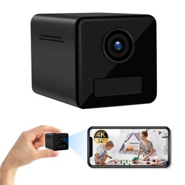 WIFI Small Camera, Security Camera, AI Body Detection, Motion Detection, 4K Real-Time Screen, 100 Days Standby, 10 Hours of Recording, 135° Wide Angle, App Notifications, Remote Check, Recording