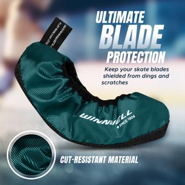 Winnwell Premium Skate Guards (Youth/Small, Forest Green) Protective, Cut-Resistant, Water-Resistant Covers for Ice Hockey and Figure Skates (Fits Skates Sizes 6Y-13Y)