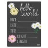 Cohas Hello World Newborn Baby Announcement Chalkboard Sign with Daisy