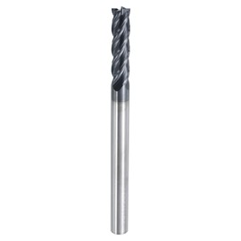 uxcell Carbide Square End Mill, 5/16" Dia AlTiN Coated 4 Flutes Milling Bit Cutter, for Carbon Steel Alloy Steel Titanium Metal, 5/16" Shank 1-1/4" Cut Length 4" Extra Long HRC50