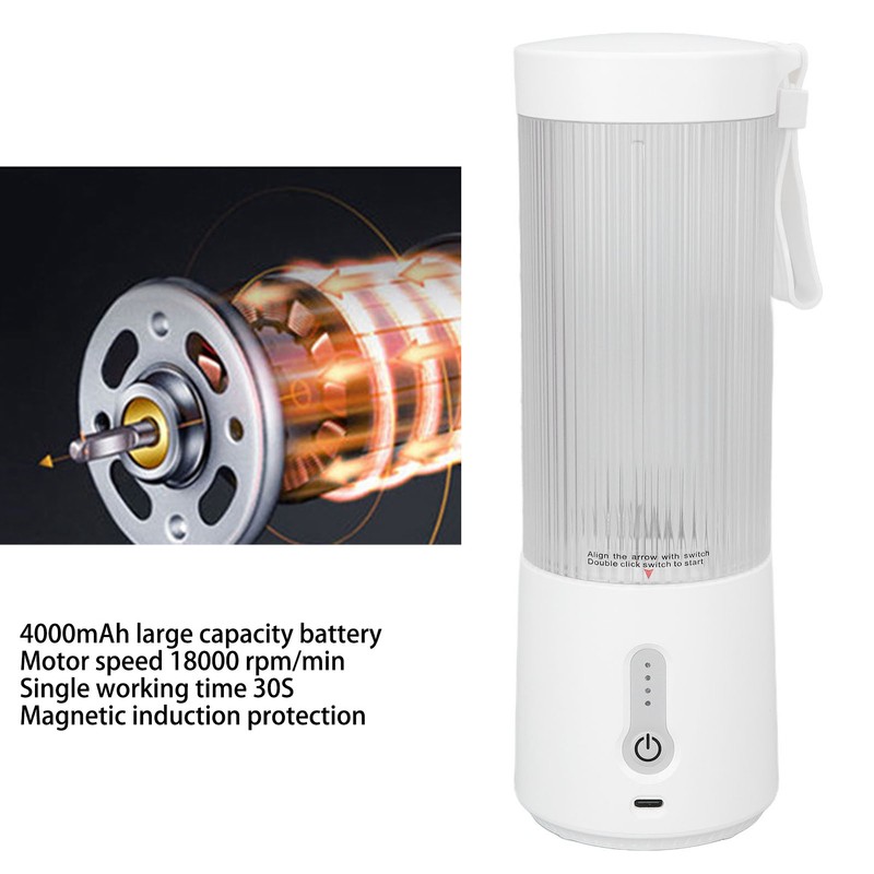 Electric Juicer Cup 450ml 4000mAh Battery USB Charging Handheld Electric