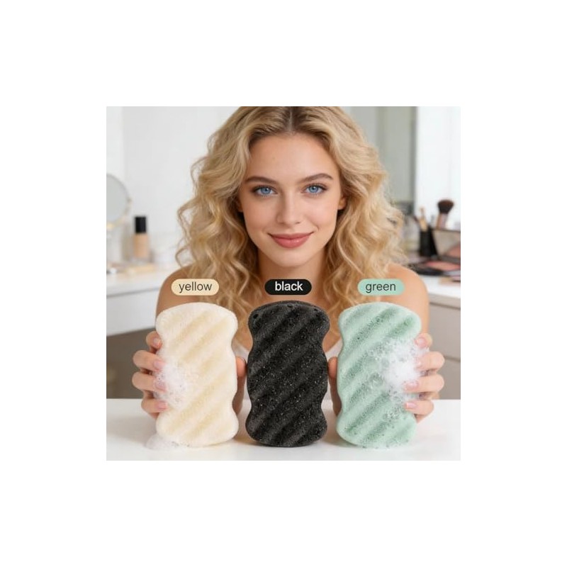 Esponjas Cuerpo Konjac Bebés Niños 100 Natural Colores Tamaño Extragrande