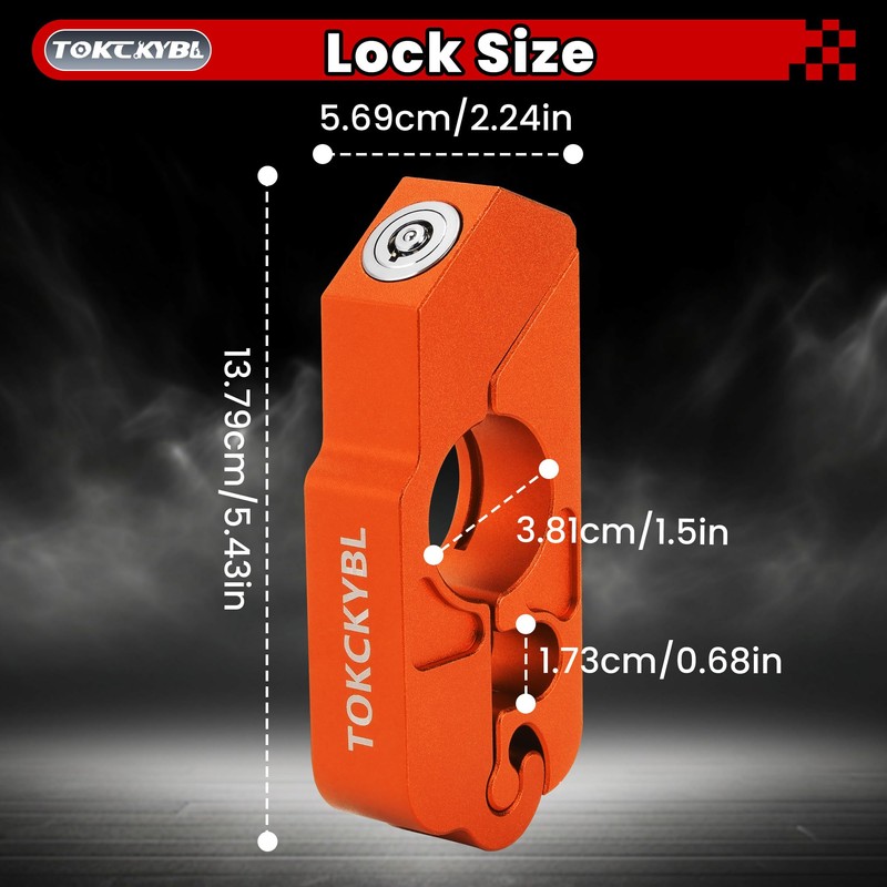 TOKCKYBL Motorcycle Lock, Heavy Duty Anti Theft Helmet, Brake and