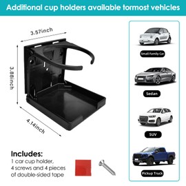 2PCS Adjustable Folding Drink Holder, Adjustable Folding Drink Holders, Car Cup Holder with Double-sided tape, Cup Holder Bottle Holder for Car Truck Boat Van Home