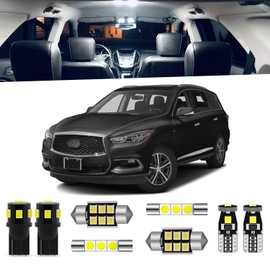 ENDPAGE 14-Pieces QX60 LED Interior Light Kit Compatible with Infiniti QX60 2014 2015 2016 2017 2018 2019 2020 2021 2022 White 6000K Interior LED Lighting Package + License Plate Lights, Install Tool