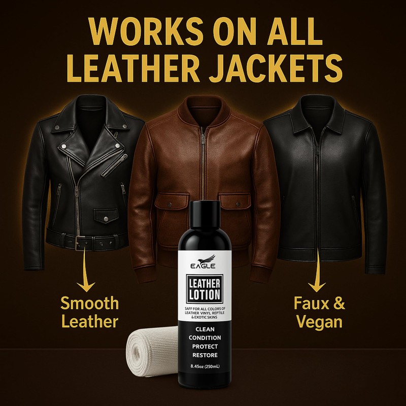 Eagle Leather Jacket Conditioner- Leather Lotion with Cloth for Boots,