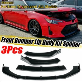 ZTT For Scion TC 2011-2016 Gloss Black Front Bumper Lip Spoiler Splitter Body Kit