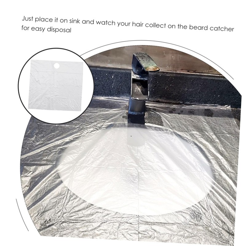 KOMBIUDA Bathroom Sink Hair Catcher Sheets 20 Pack Beard Catcher