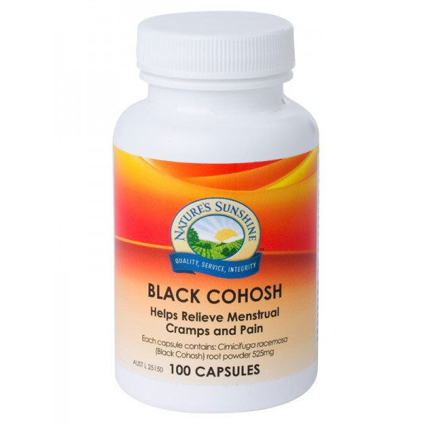 NATURES SUNSHINE Black Cohosh 525mg 100 Capsules One-A-Day Relief Period Pain