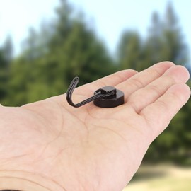 Neosmuk Swing Magnetic Hook Black, 18 kg Magnetic Hook Extra Strong for Locker Organiser, Neodymium Magnets, Hook Magnetic Very Strong for Workshop Furnishings, Rear Tent, Grill