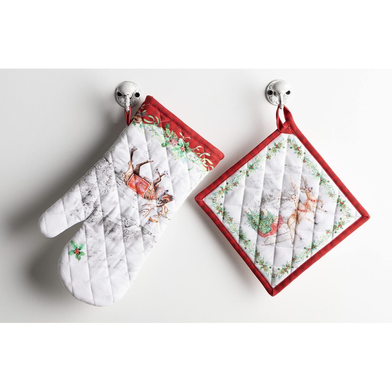 Maison d' Hermine Oven Mitt + Pot Holder 100% Cotton