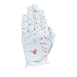 Premium Golf Gloves-100% AAA Cabretta Leather Golf Gloves For Men And Women- Left And Right Handed Golfers- The Perfect Golf Accessory Gift:_Splatter paint (red)_Worn On Left Hand_Large