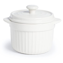 ONTUBE Ceramic Candy Jar with Lid 17oz, Porcelain Cookies Jar Candy Dishes (White)