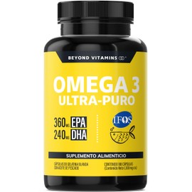 Omega 3 Premium 1000mg Certificado IFOS | Aceite de Pescado como TG | Alta Pureza y Concentración con Certificados Internacionales | Suplemento Alimen