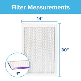 Filtrete 14x30x1 AC Furnace Air Filter, MERV 12, MPR 1500, CERTIFIED asthma & allergy friendly, 3 Month Pleated 1-Inch Electrostatic Air Cleaning Filter, 2-Pack (Actual Size 13.81x29.81x0.78 in)