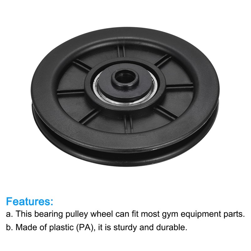 sourcing map 100 mm Bearing Pulley Cable Fitness Equipment Accessories