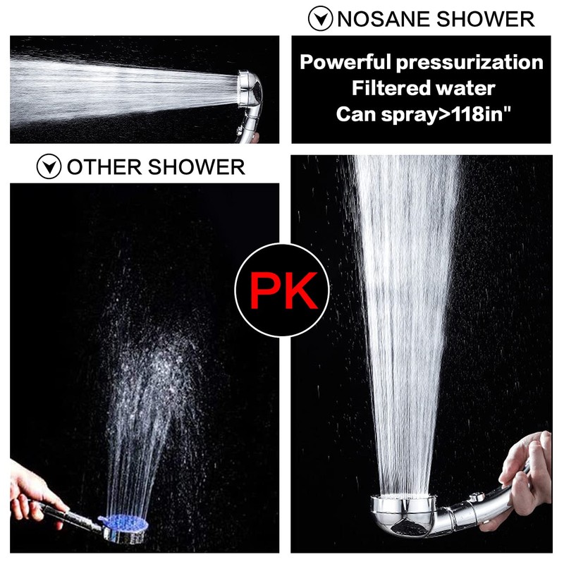 NOSAME Shower Head, Filter Filtration High Pressure Water Saving 3