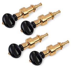 Five-Star Banjo Tuning Pegs, Gold with Black Knobs, Set of 4