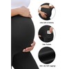 OUGES Womens 2025 Summer Black Maternity Leggings with Pockets Over
