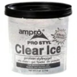 Ampro Clear Ice Ultra Hold Protein Styling Gel for Resistant Hair Textures, 5lb