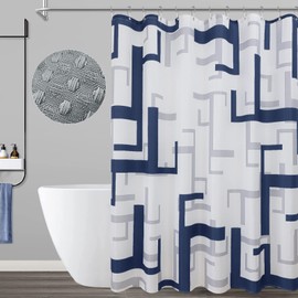 Naturoom 78 inch Shower Curtain Blue and Grey,Long Shower Curtains for Bathroom Washable Shower Curtain for Men Bathroom Shower Curtain Set,72 x 78 inch