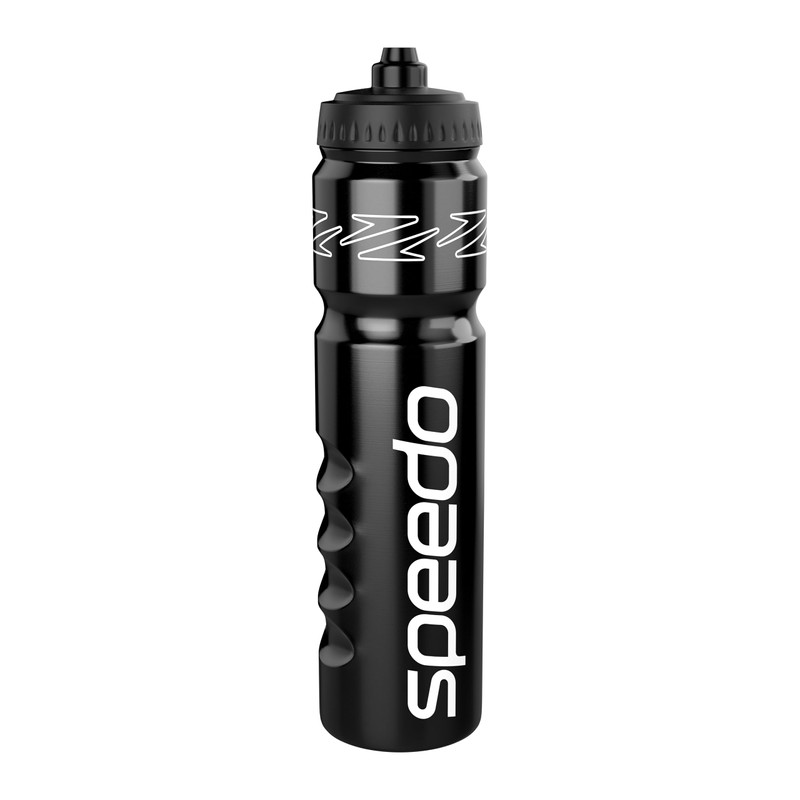 Speedo 1 Litre Water Bottle | Ergonomic Design, Black/White, One