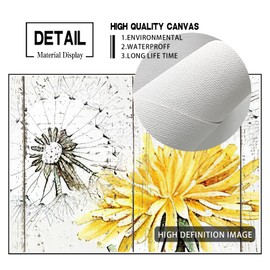 Floral Wall Art Modern Watercolor Minimalist Wildflower Art Prints Wildflower Picture Bedroom Kitchen Wall Decoration Dandelion Plant Painting Artwork Bathroom Wall Decor Ready To Hang 12x16 Inch