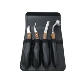 MedTouch Horse Farrier Tool 4-Piece Horse Equine Farrier Hoof Grooming Shoe Care Tool Kit w/Carry Bag