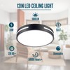 Wheatronic LED Ceiling Light Flush Mount 24W, Black Kitchen Light