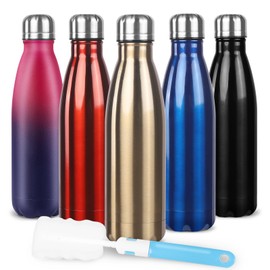 Sfee Insulated Water Bottle, 17oz Stainless Steel Water Bottles, Double Wall Vacuum Reusable Water Bottles Leak Proof BPA-Free Sports Bottle Cup Keep Hot&Cold for Running Gym Workout Cycling Kids