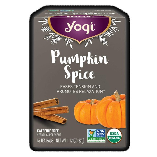 Yogi Limited Release Seasonal Pumpkin Spice Tea - Caffeine Free Herbal Tea (16 Tea Bags - Net Wt 1.12 Oz)