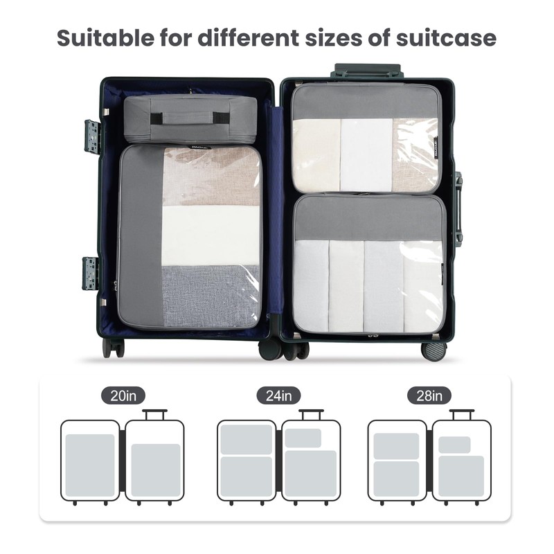 BAGAIL Packing Cubes Clear Packing Organizer for Travel Accessories Luggage