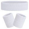 FACATH Striped Sweatband Set Sports Headband Bracelet Set Terry Cloth