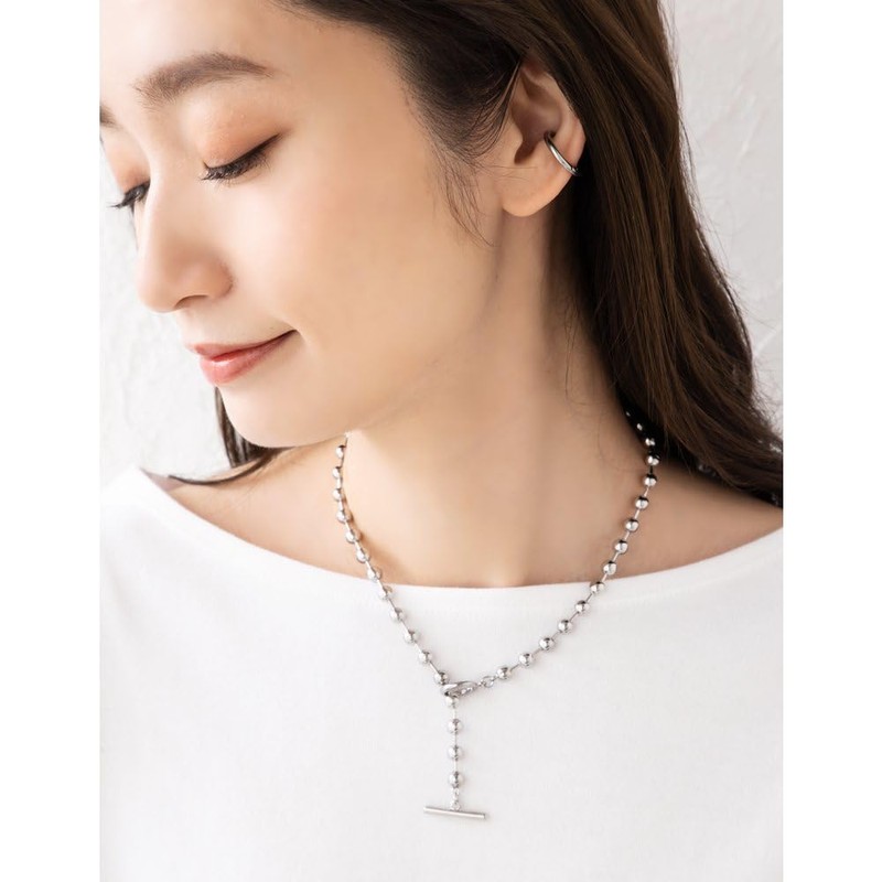 Cream Dot Necklace, Women's, Popular, Hypoallergenic Metal, Nickel-free, 18k Coating,